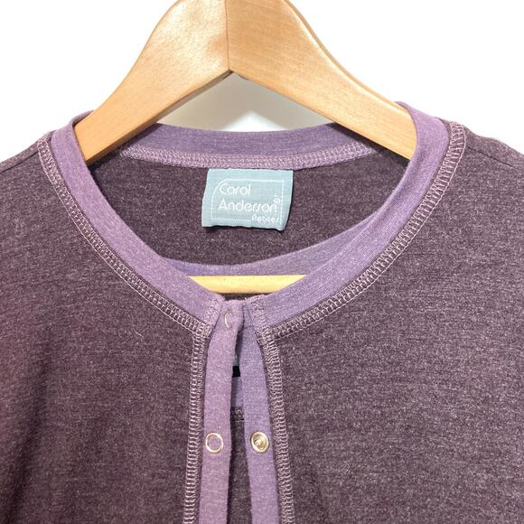 Vintage Y2K Carol Anderson Purple Grandmacore Cozy House Dress Cardigan Set - Picture 5 of 10